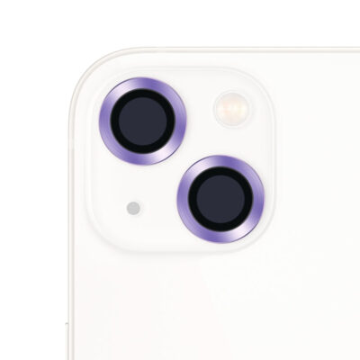 For iPhone 13 / 13 mini CD Texture Metal Lens Tempered Film(Purple)