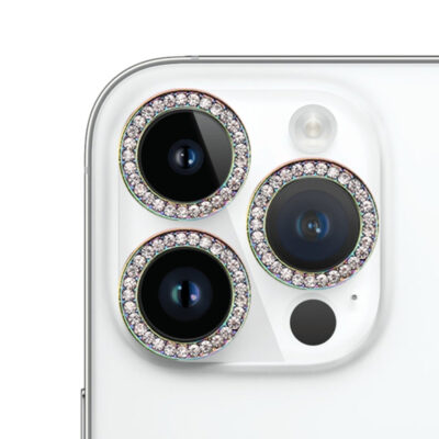 For iPhone 14 Pro 9H Point Drill Camera Lens Film Protector Circle(Colorful)
