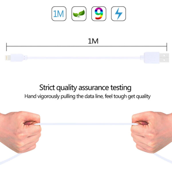 HAWEEL 1m High Speed 35 Cores 8 Pin to USB Sync Charging Cable for iPhone, iPad(White) - Image 5