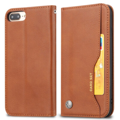 Knead Skin Texture Horizontal Flip Leather Case for iPhone 6 Plus / 7 Plus / 8 Plus, with Photo Frame & Holder & Card Slots & Wallet(Brown)