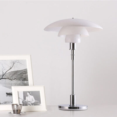 220V Small E14 / Large E27Metal Glass Table Lamp LED Design Reading Lamp Bedroom Bedside Study Room Lamp, Size:L 44X65cm