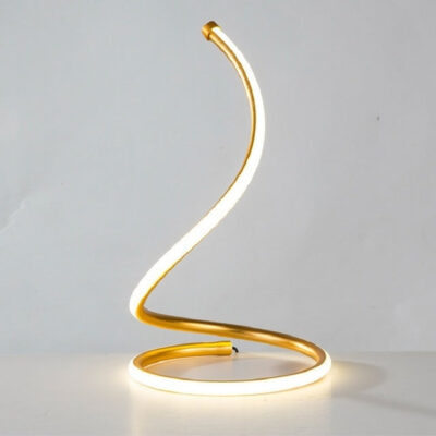 LED Spiral Table Lamp Home Living Room Bedroom Decoration Lighting Bedside Light, Specifications:EU Plug(Gold)