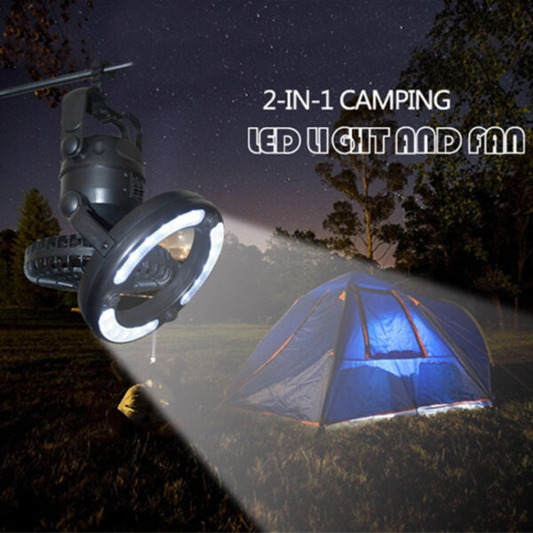 18 LEDs 78LM Portable Camping Tent Lamp Dual Purpose Camping Fan & Light - Image 2