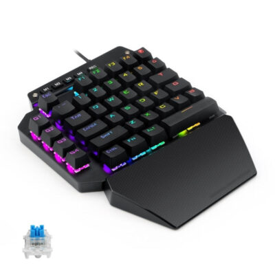 K700 44 Keys RGB Luminous Switchable Axis Gaming One-Handed Keyboard, Cable Length: 1m(Blue Shaft)