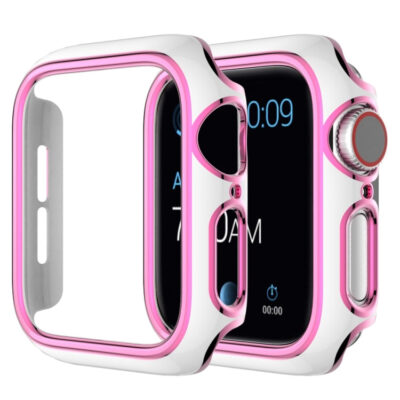 Two-color Electroplating PC Watch Case For Apple Watch Series 3&2&1 42mm(White Pink)