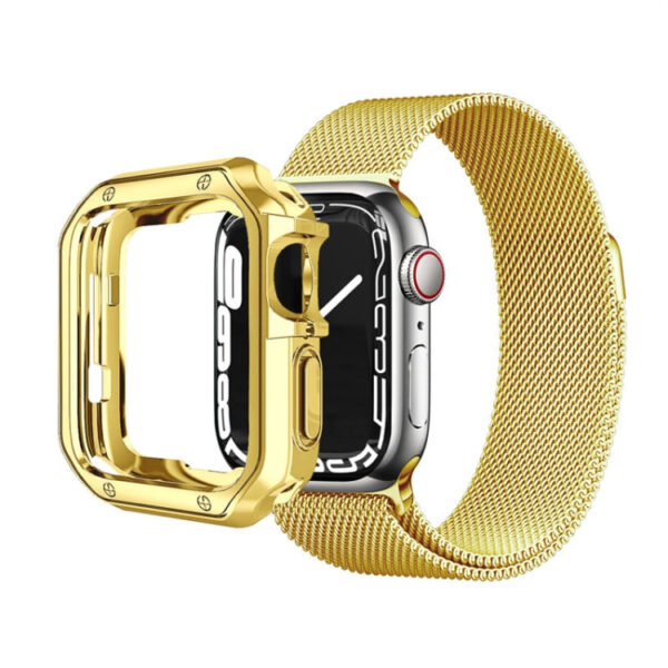 Anti-fall Electroplating TPU Watch Protective Case for Apple 1/2/3/4/5/6/7/SE 42mm/44mm/45mm(Gold) - Image 3